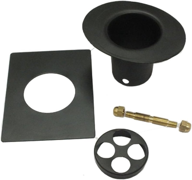 Monarch Rain Chains Installation Kits – 3-Piece Black Gutter Adapter Set with Rectangular Plate and Round Hole Filter for Rain Chains for Gutters, Decorative Gutter Adapter Installation Set - Image 1